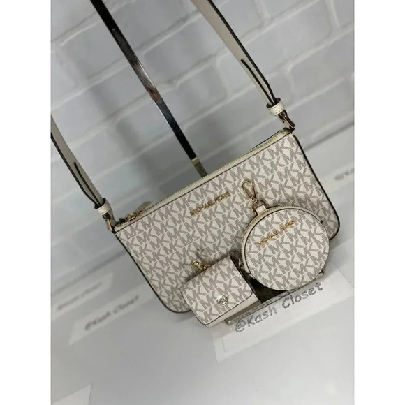 Michael Kors JST Small Crossbody With Tech Attach - Light Cream Multi - Picture 4 of 11